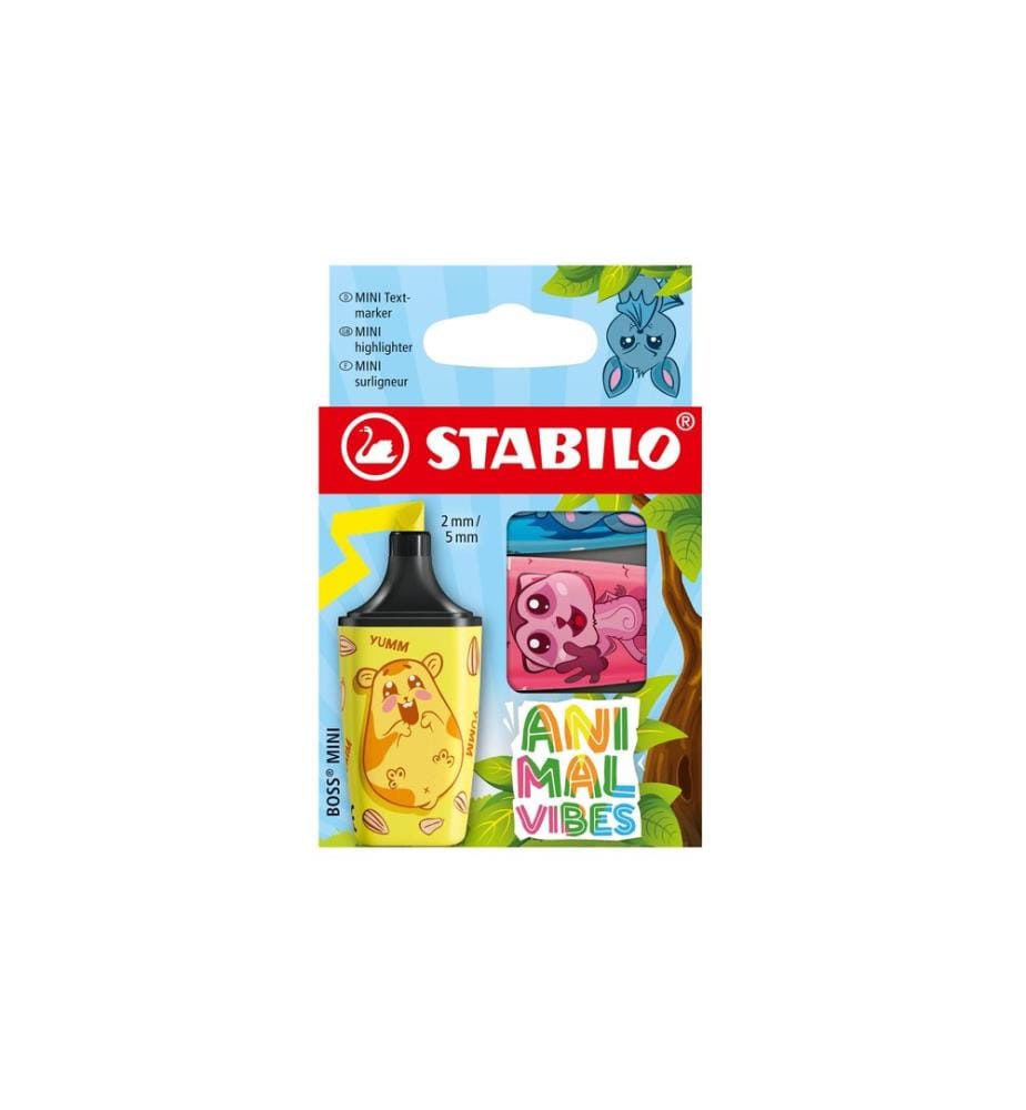 STABILO - Surligneur MINI Animal Vibes 3 pièces