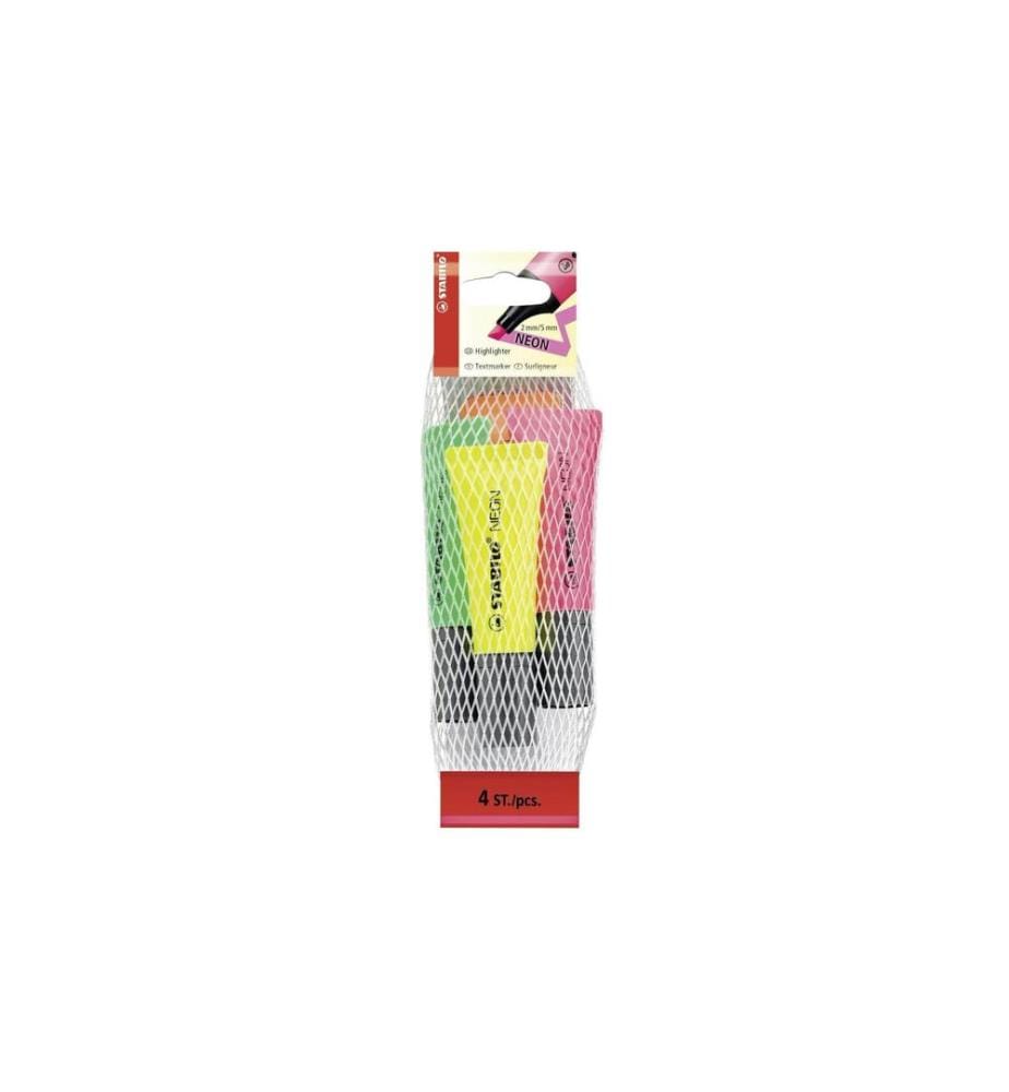 STABILO - Surligneur Neon 4 pièces