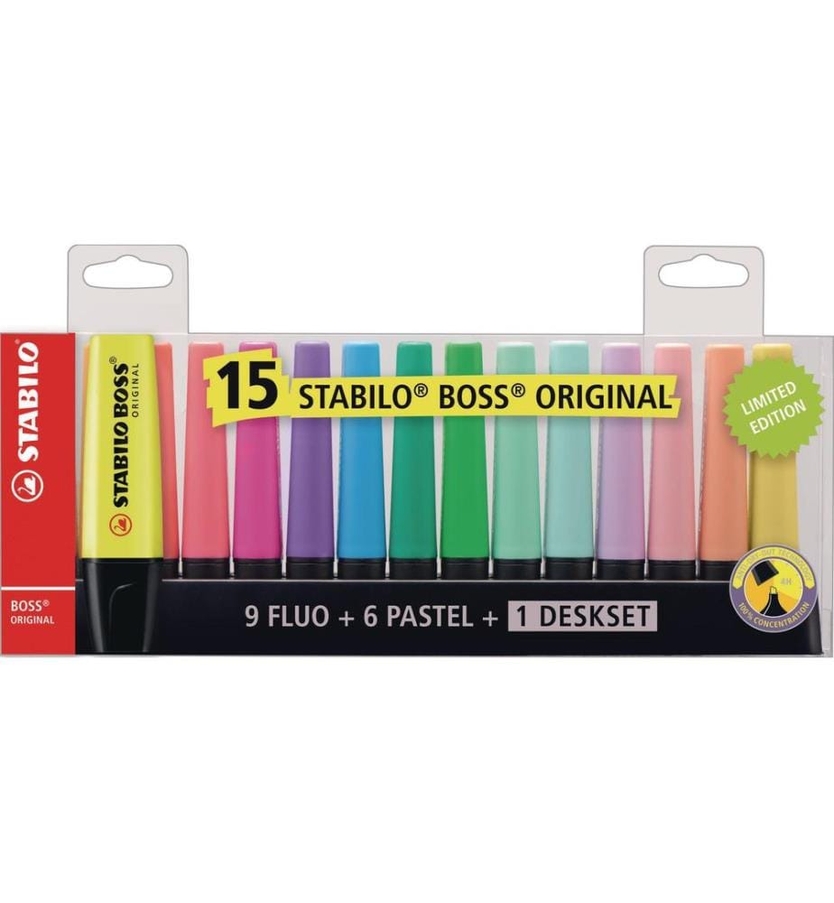 STABILO - Surligneur Boss 15er Etui Multicolore