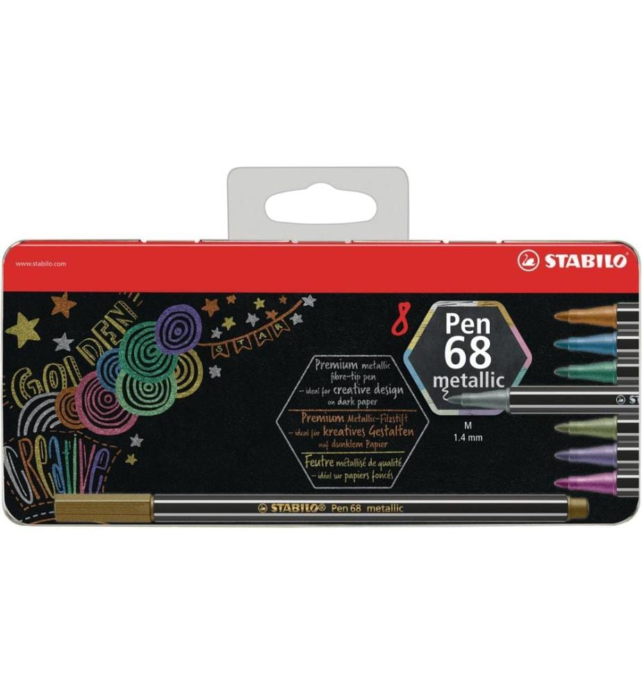 STABILO - Crayon feutre Pen 68 Metallic 8 pièces