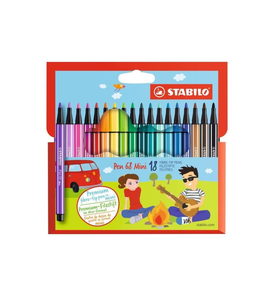 STABILO Stylo Pen 68 MINI étui 18 pièces