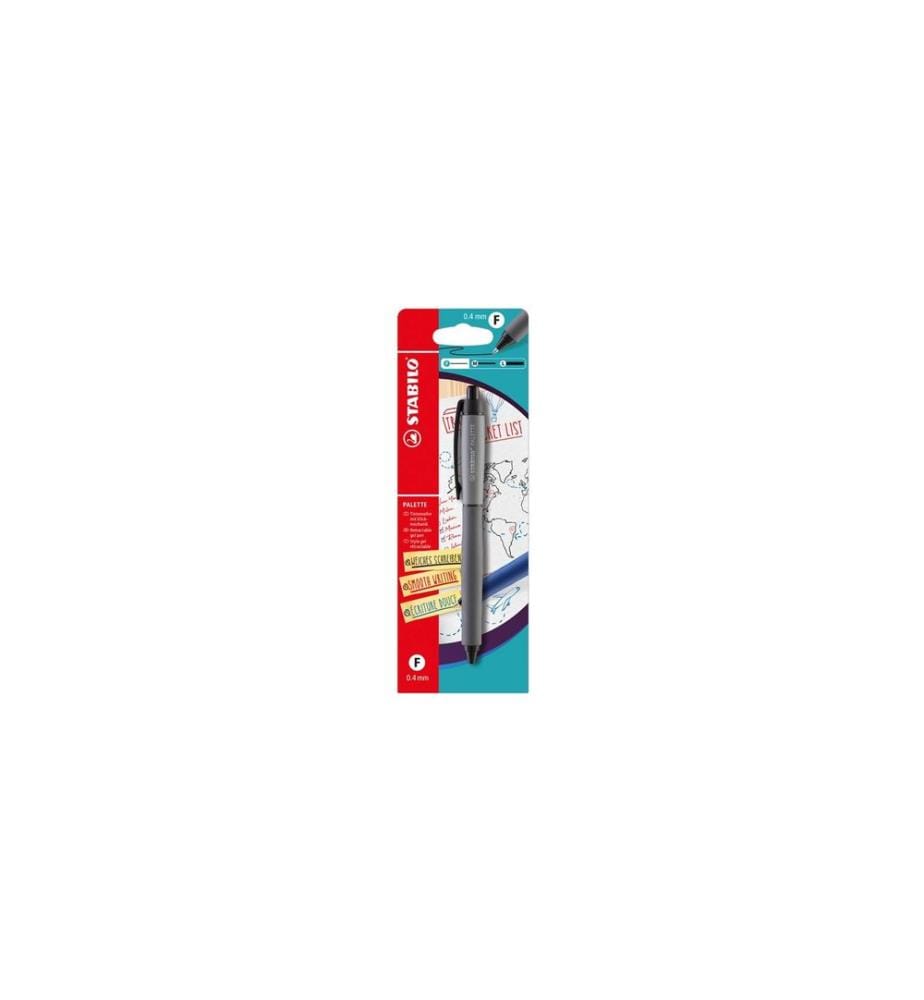 Roller gel STABILO PALETTE noir blister, rechargeable