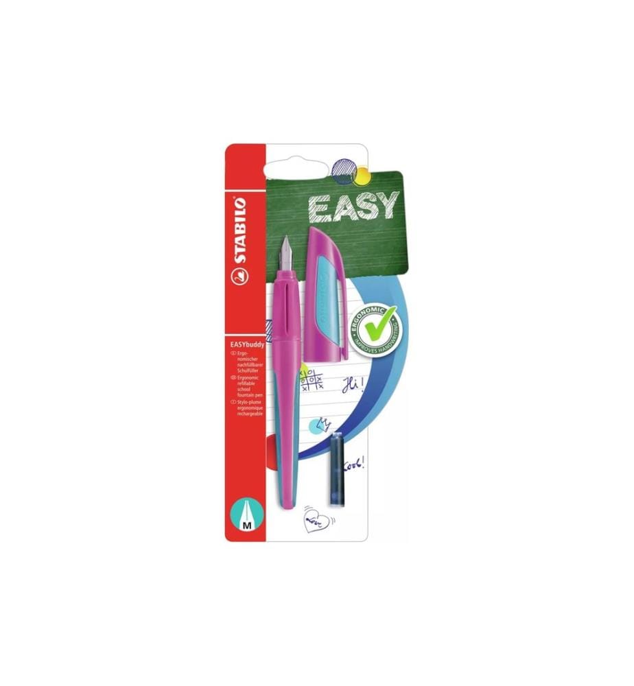 STABILO EASYbuddy stylo-plume ergonomique pour l'école avec cartouche