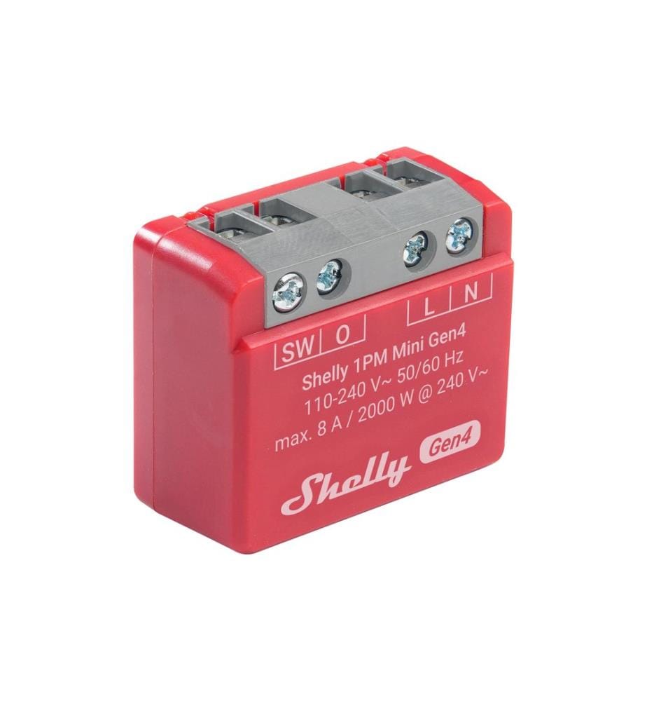SHELLY - Actionneur de commutation Wi-Fi Commutateur WiFi 1PM Mini Gen4 rouge, 8 A