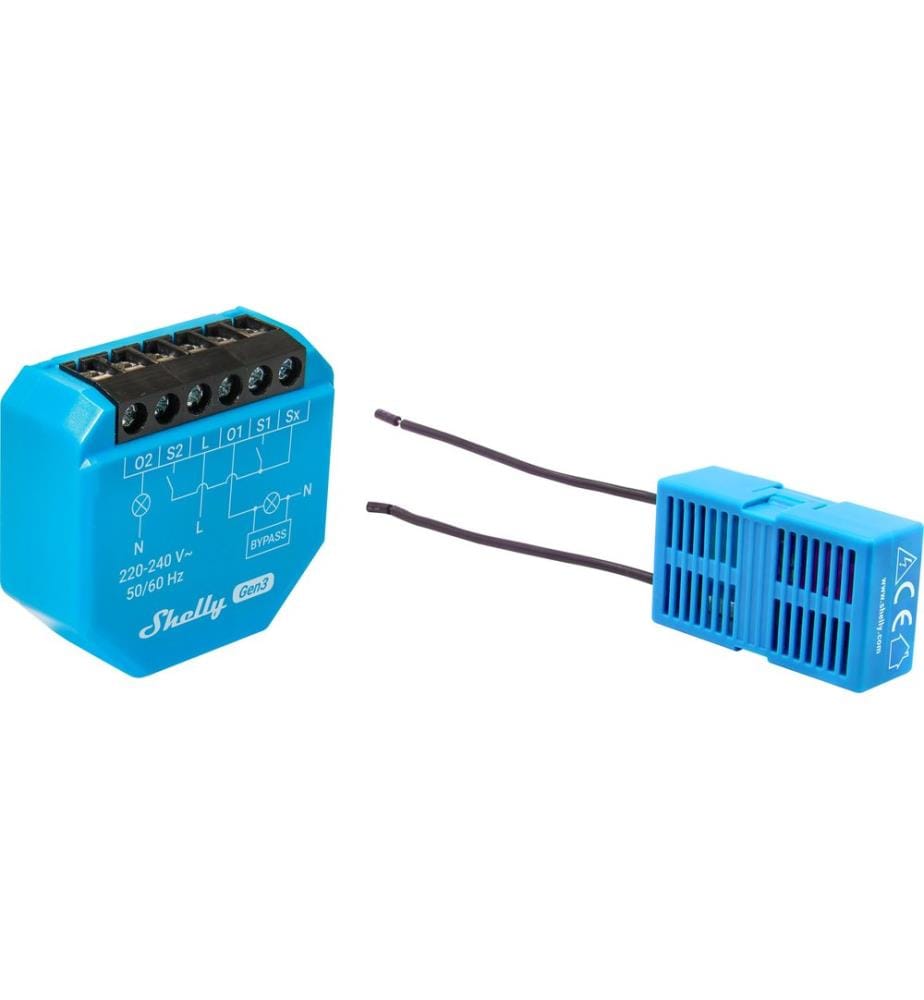 SHELLY - Actionneur de commutation Wi-Fi 2 l Gen3 10 A, dérivation Bluetooth