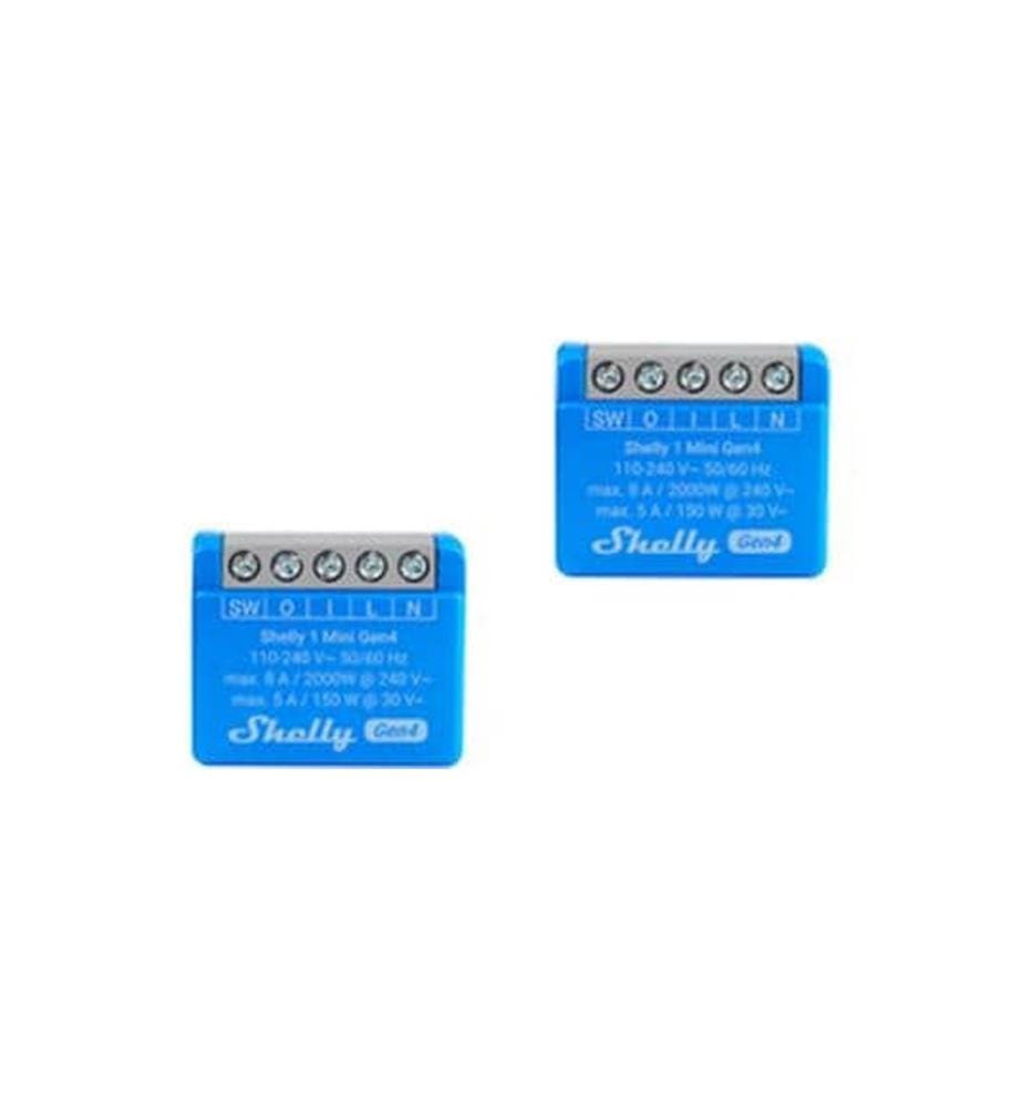SHELLY - Actionneur de commutation Wi-Fi 1 Mini Gen4 x 2 Bleu