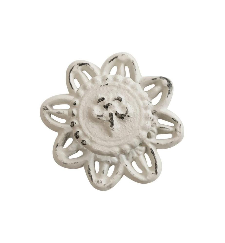CHIC ANTIQUE - Poignée de meuble avec lys français Ø 8 cm, crème antique