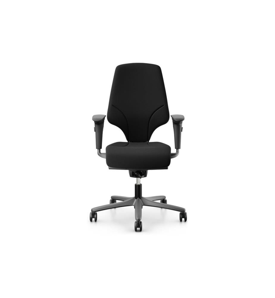 Giroflex - Chaise de bureau 64 avec dossier rembourré et accoudoirs, noir