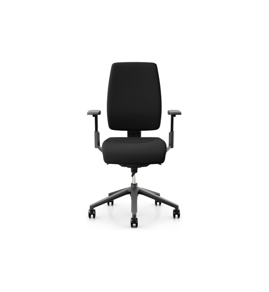 Giroflex - Chaise de bureau 68 avec dossier rembourré et accoudoirs, noir