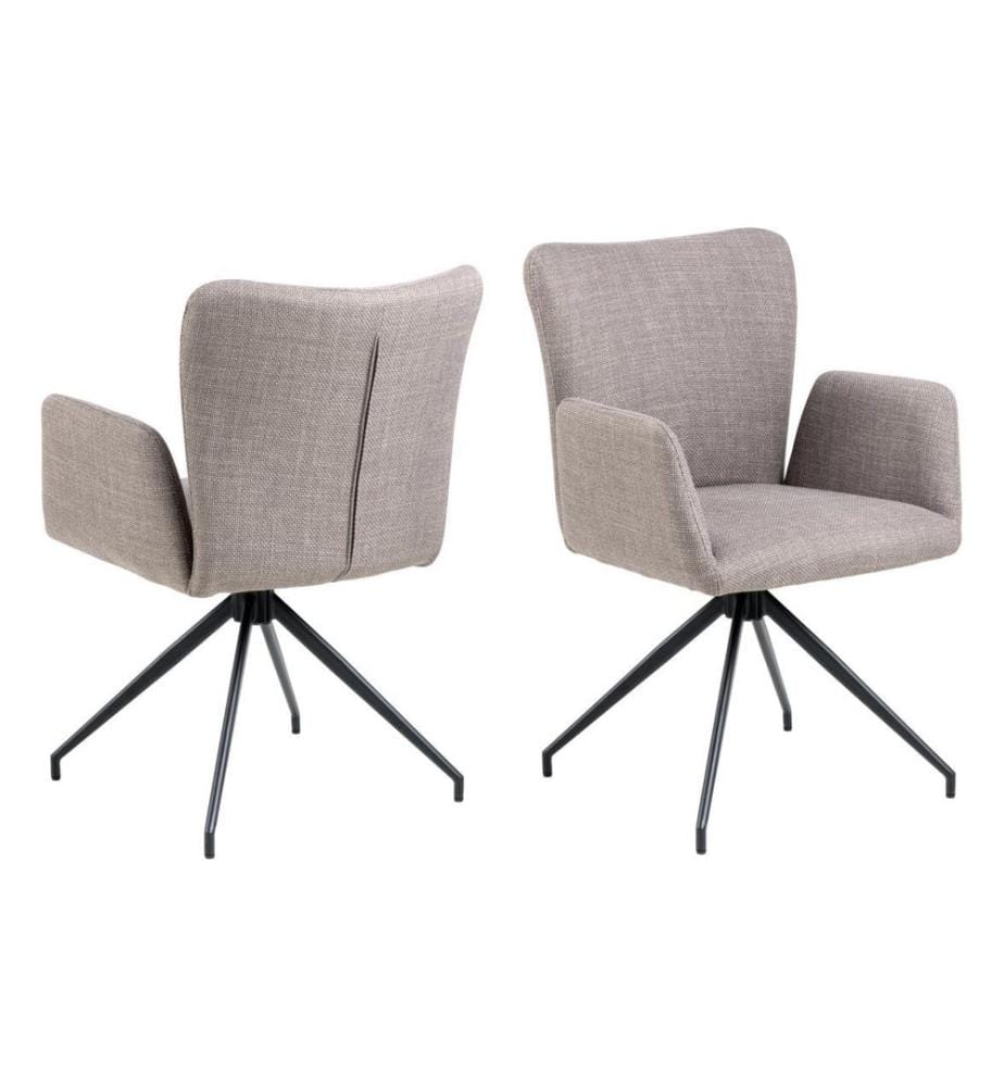 AC Design - Chaise Laura Gris clair/noir, 2 pièces