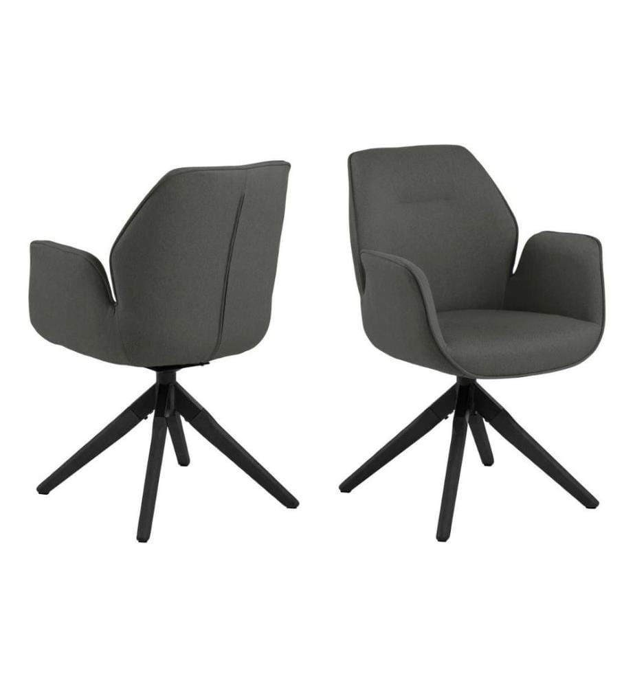 AC Design - Chaise Aura Gris clair/noir