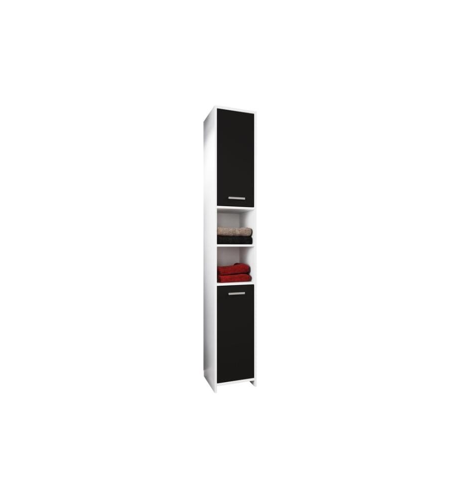 VCM Armoire haute Zalo L 30 x 180 cm, blanc/noir