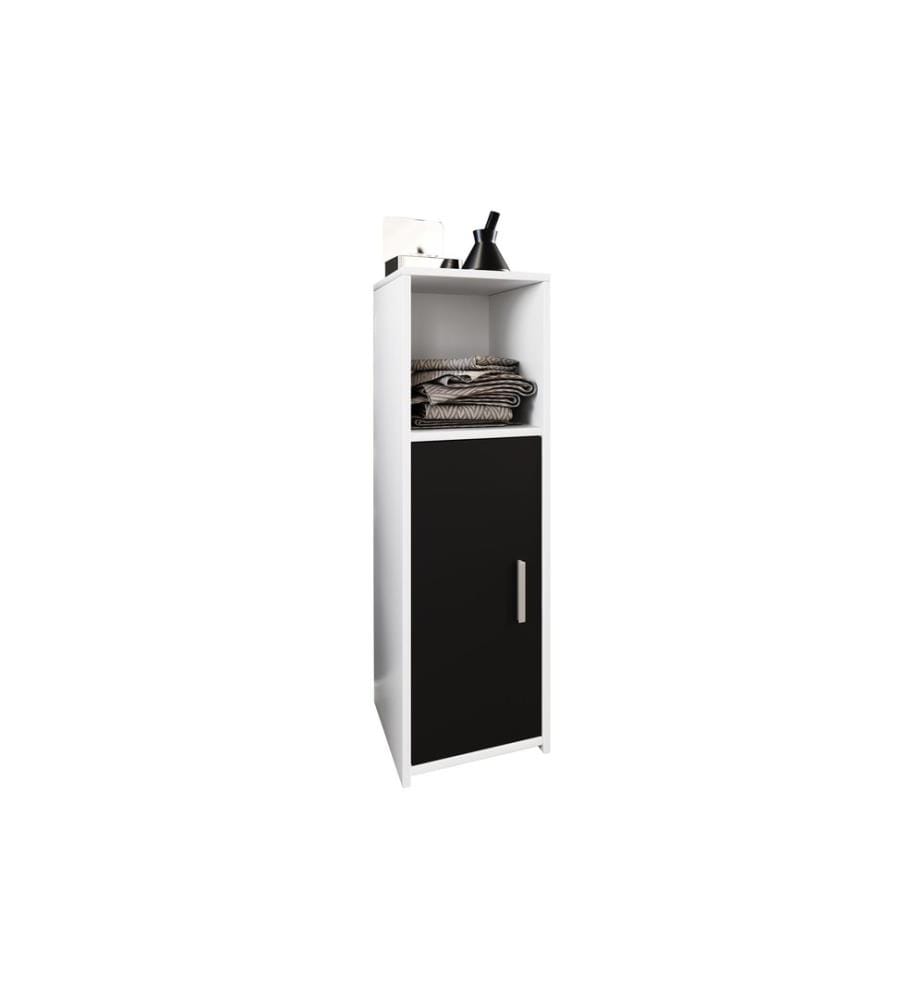 VCM Étagère de salle de bain Zalo L 30 x 95 cm, blanc/noir