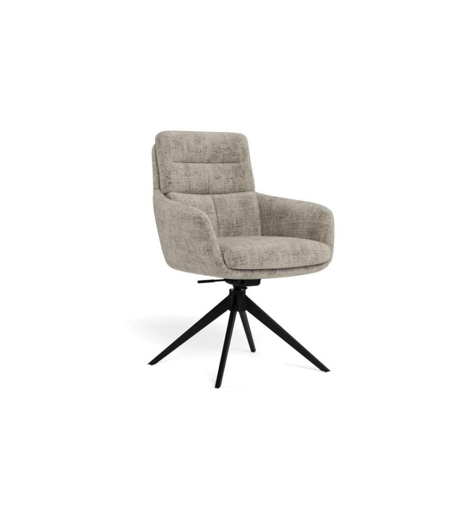 AC Design Chaise Roger Gris/Beige/Noir, 2 pièces
