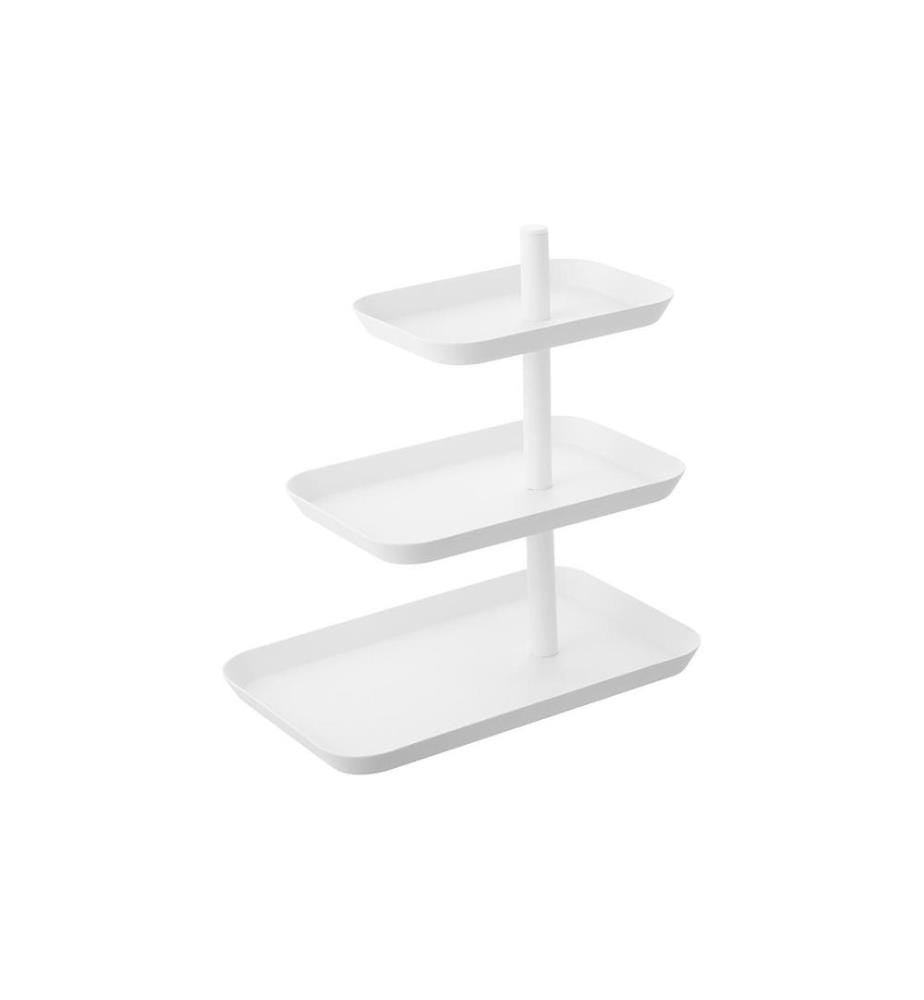 YAMAZAKI - Plat de présentation étagé Tower 3 niveaux, Blanc
