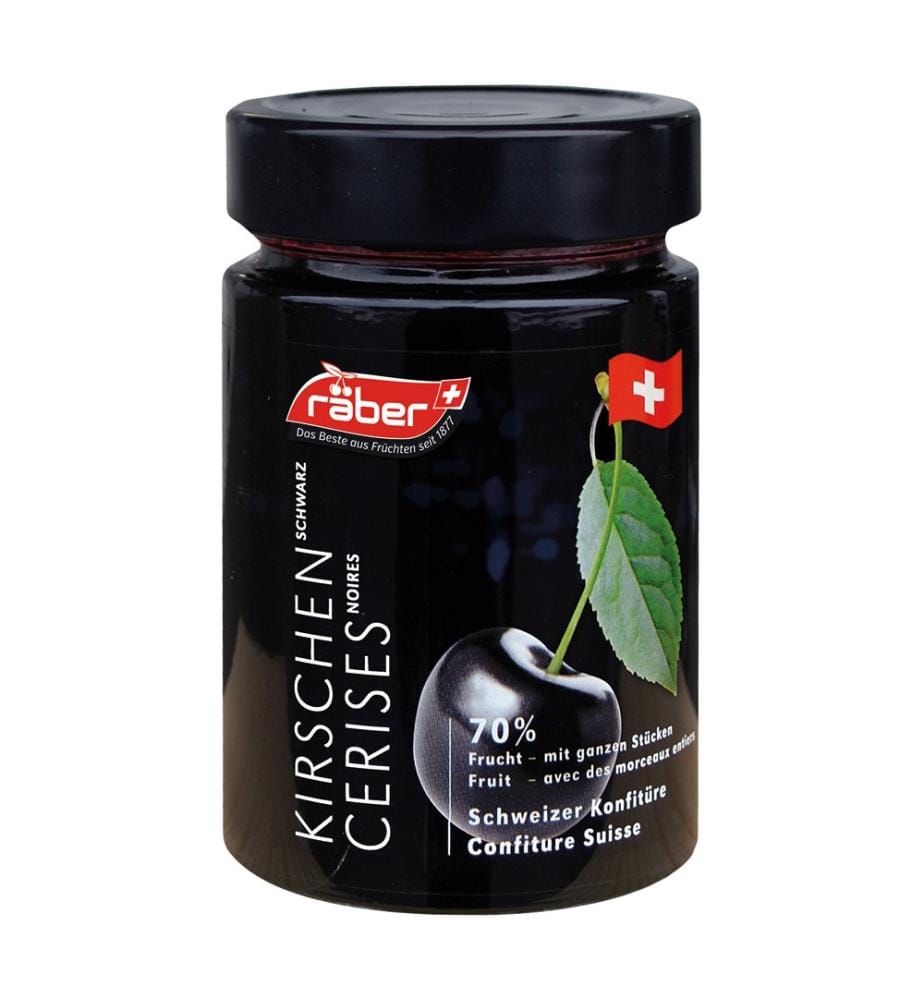 Confiture Räber «Ciliegia Nera Royale » 70 % de fruits - 390 g