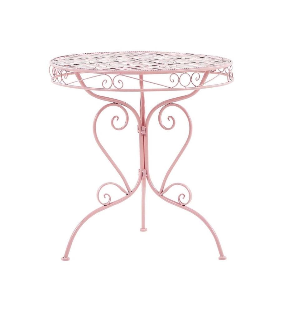 Table bistrot ALBINIA 70 cm 70 cm Métal Rose