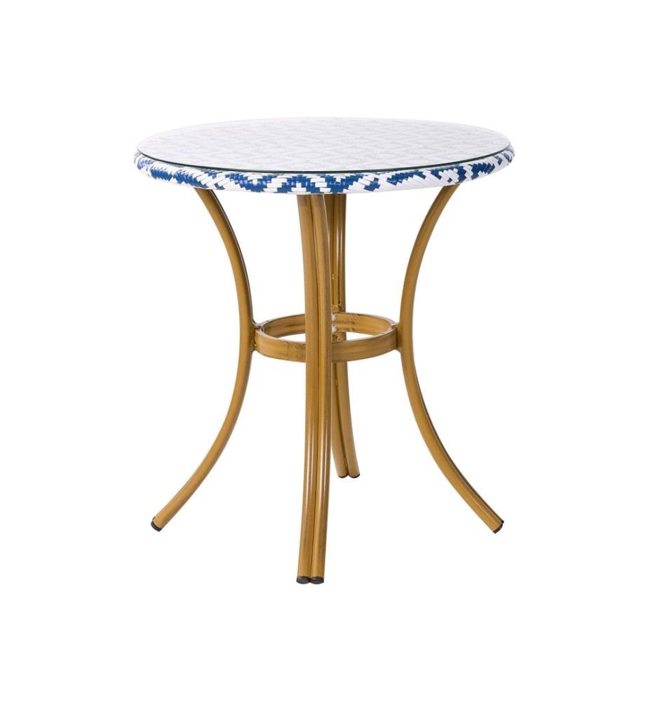 Table bistrot RIFREDDO 70 cm 70 cm Verre Bleu