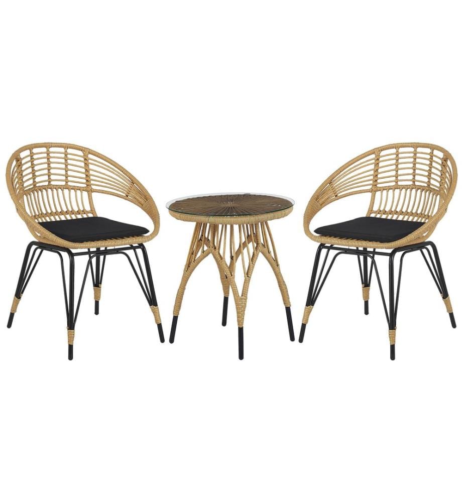 Ensemble bistrot avec coussins PELLARO Noir