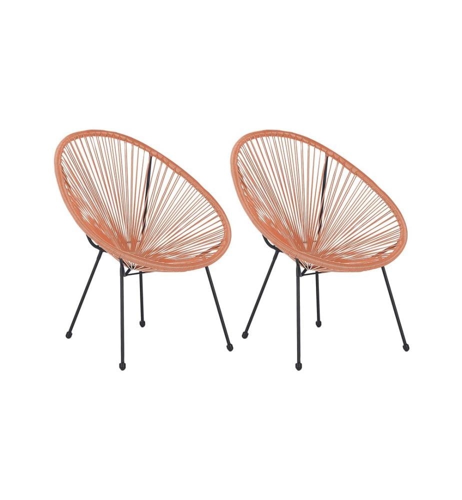 Lot de 2 chaises de jardin ACAPULCO II Orange