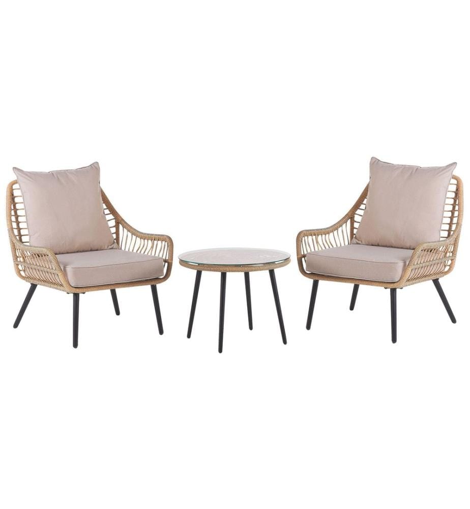Ensemble bistrot avec coussins LAURETO Naturel