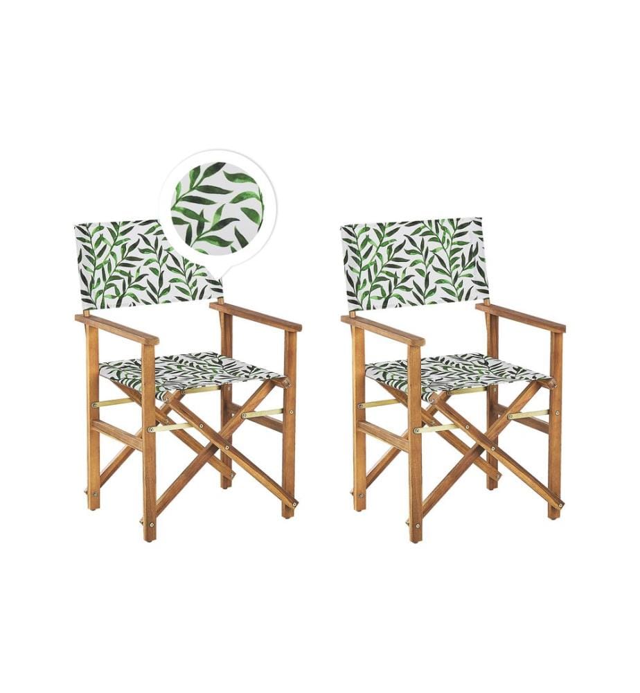 Lot de 2 chaises de jardin CINE Acacia Blanc