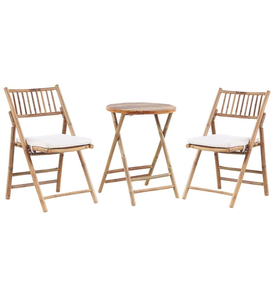Ensemble bistrot Pliant SAVELLETRI Bambou Marron