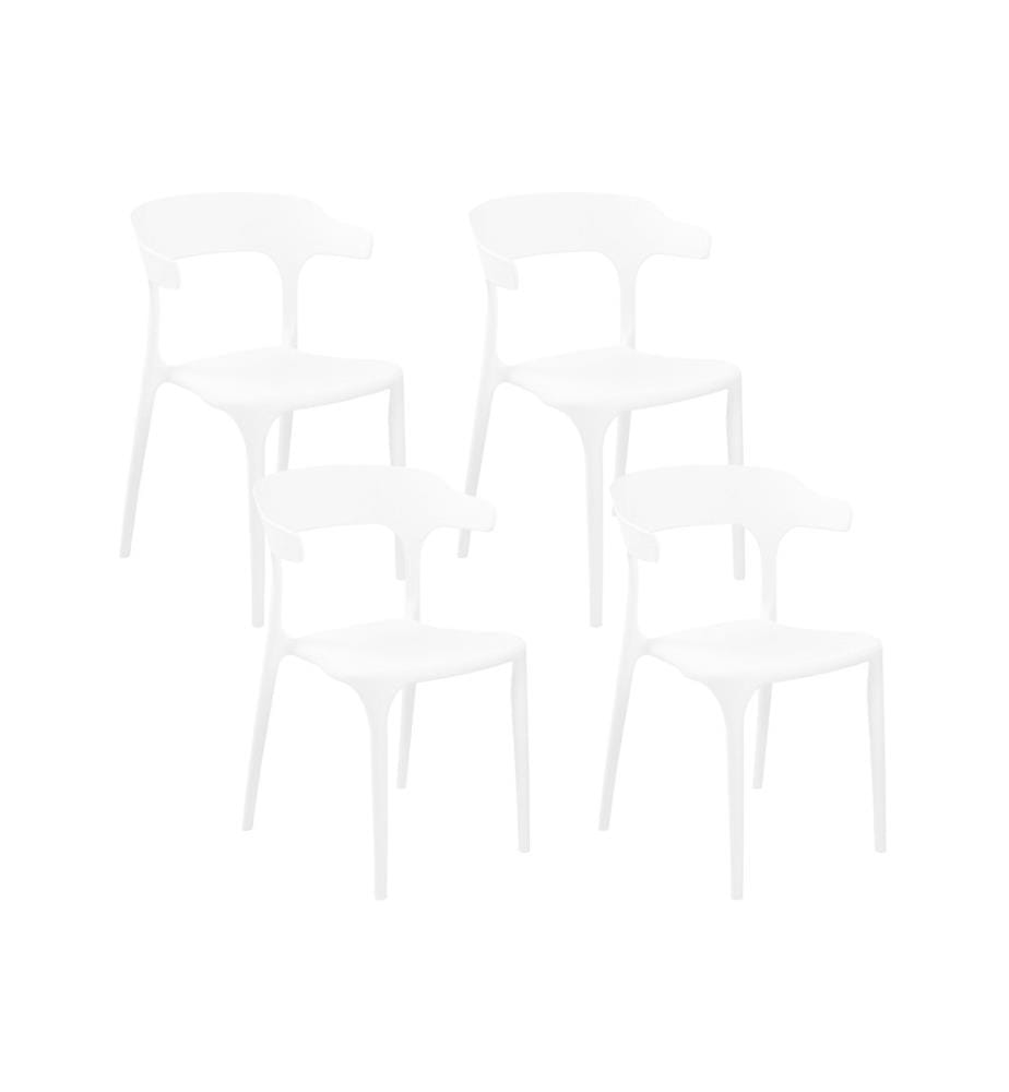 Lot de 4 chaises de jardin GUBBIO Blanc