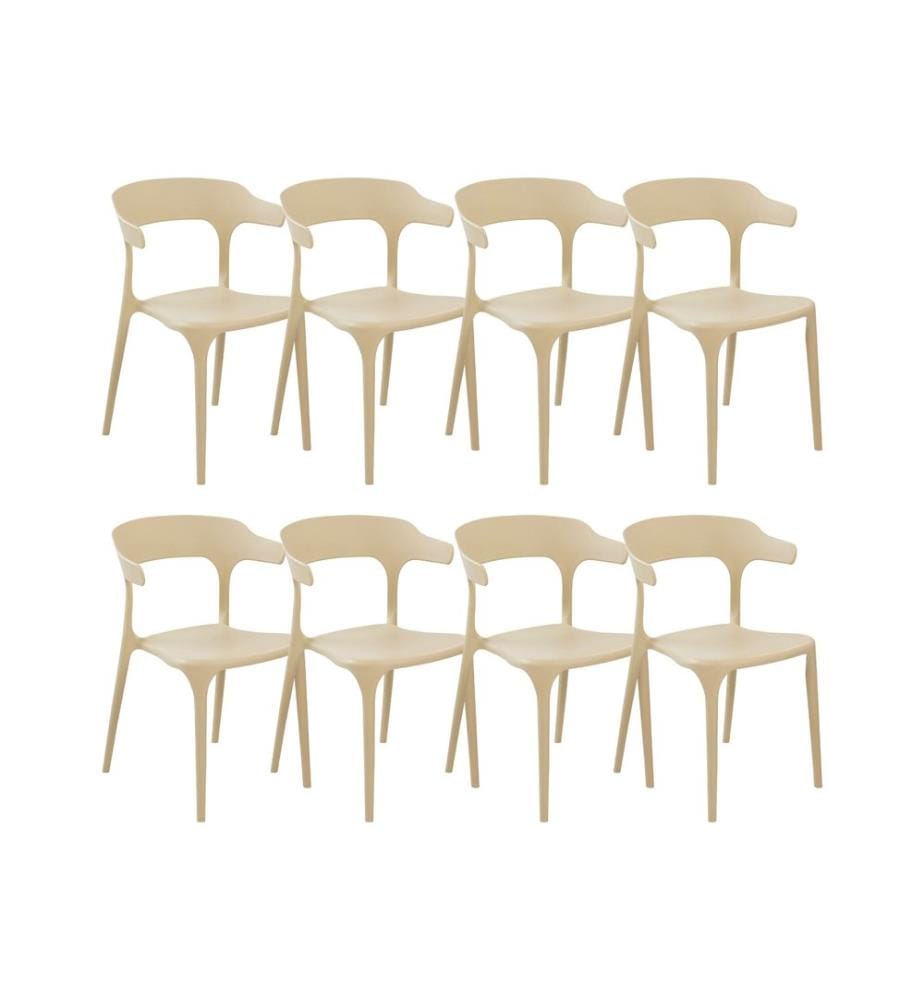 Lot de 8 chaises de salle à manger GUBBIO Beige sable
