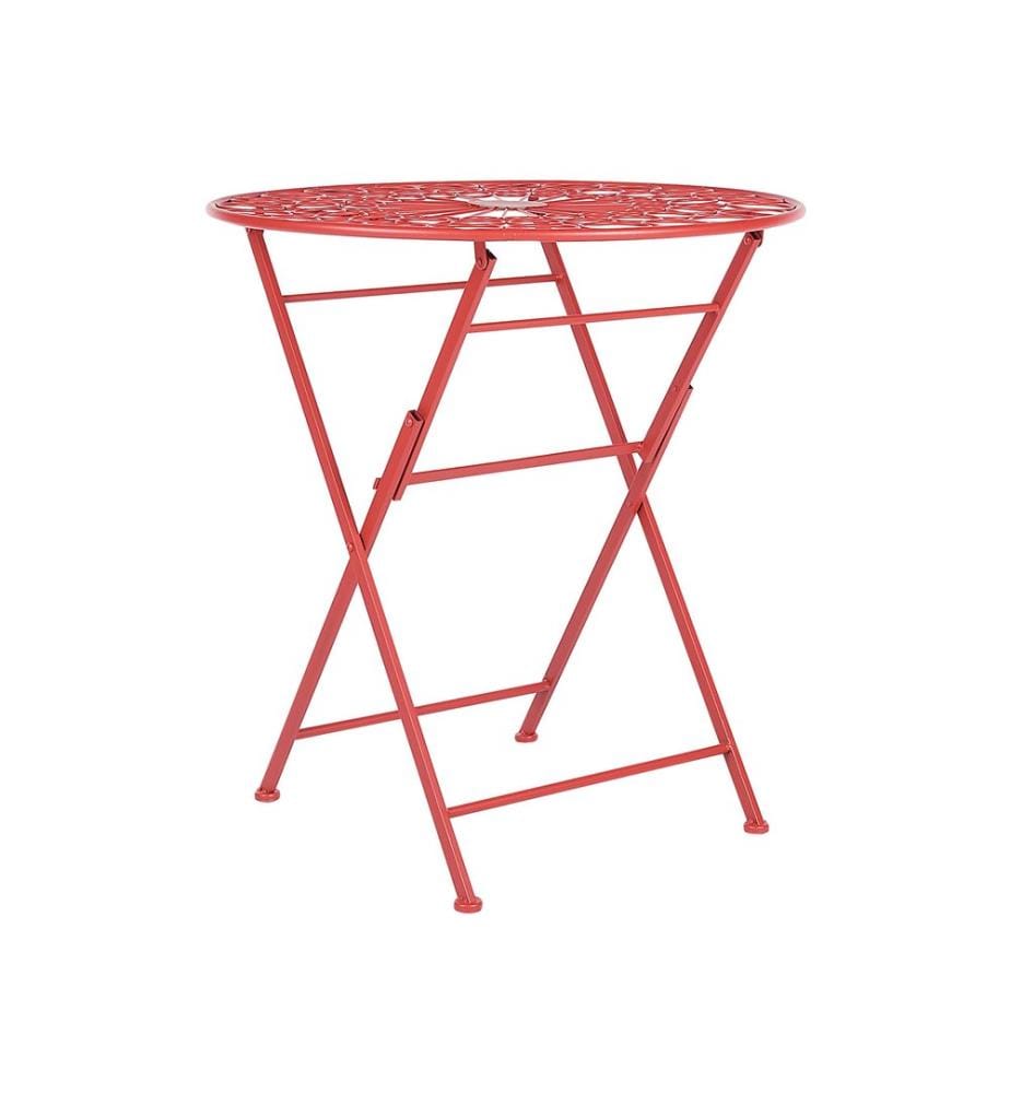 Table bistrot SCARIO 70 cm 70 cm Métal Rouge