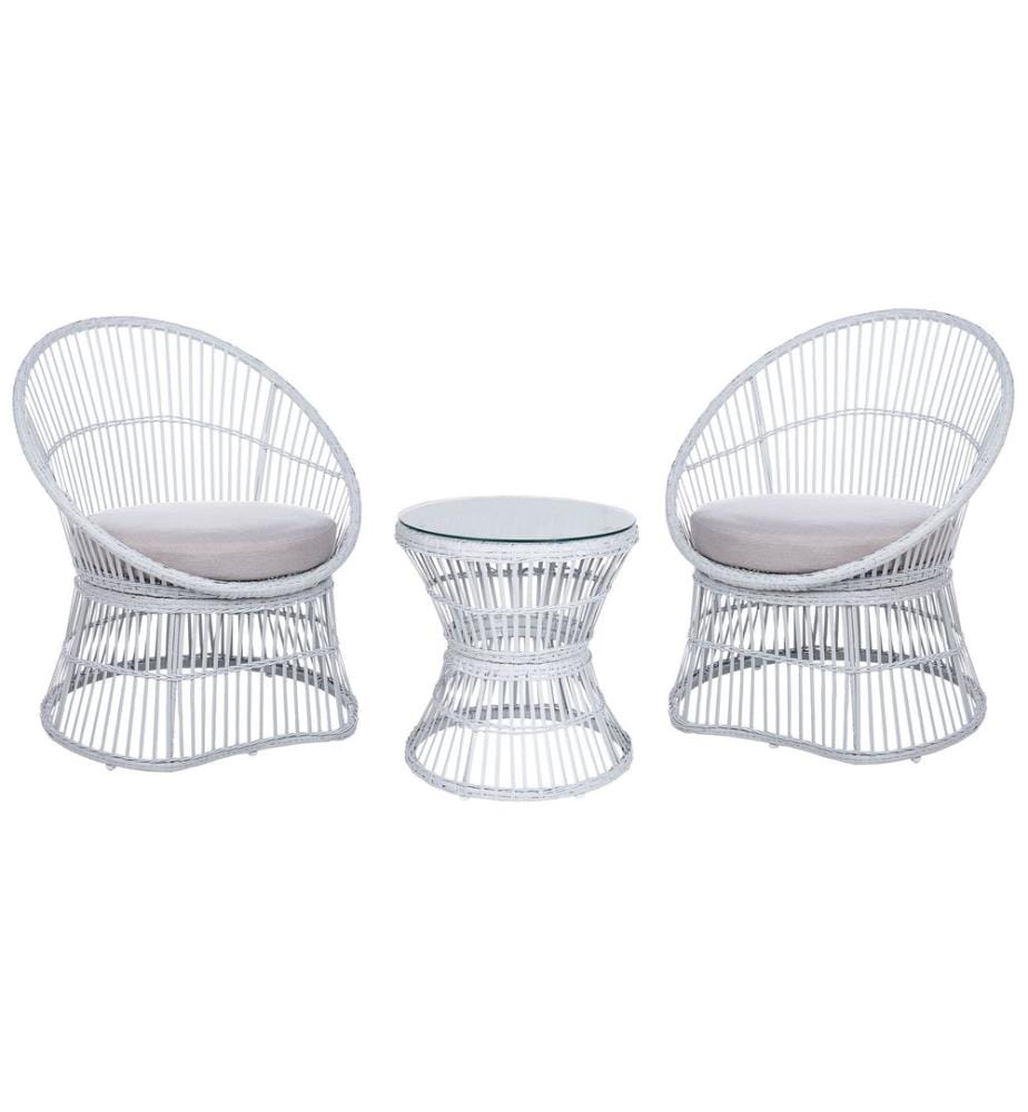 Ensemble bistrot avec coussins MESYNA Blanc