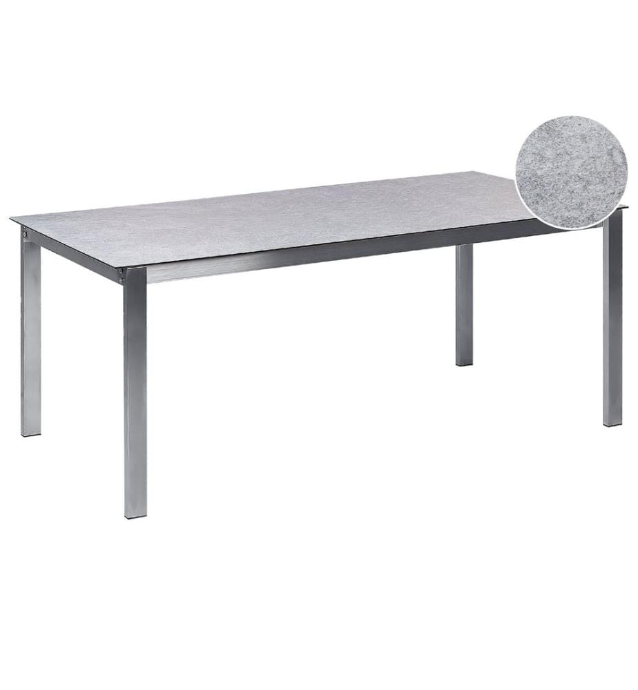 Table de salle à manger de jardin COSOLETO 180 cm 90 cm Verre Gris