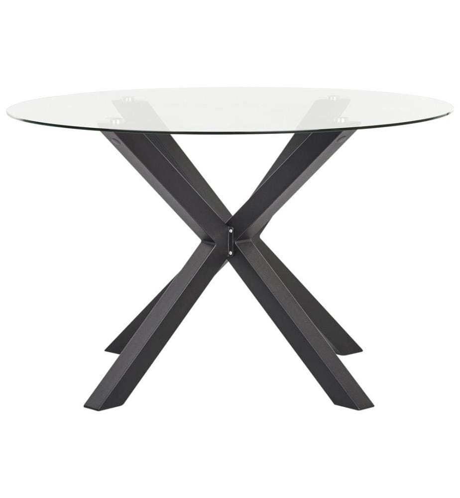 Table de salle à manger de jardin MALETTO 120 cm 120 cm Verre Noir