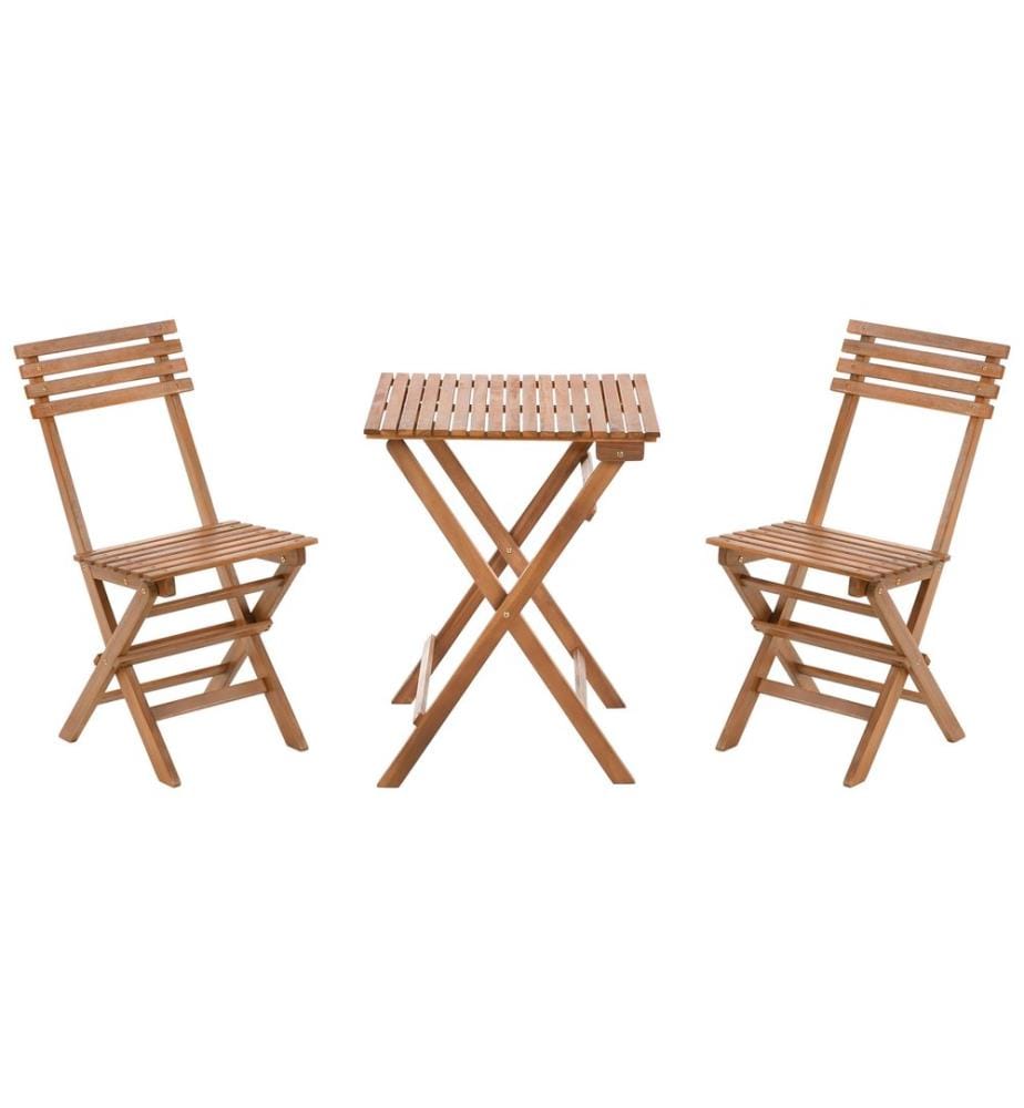 Ensemble bistrot Pliant SOLAROLO Bois d'acacia certifié Marron
