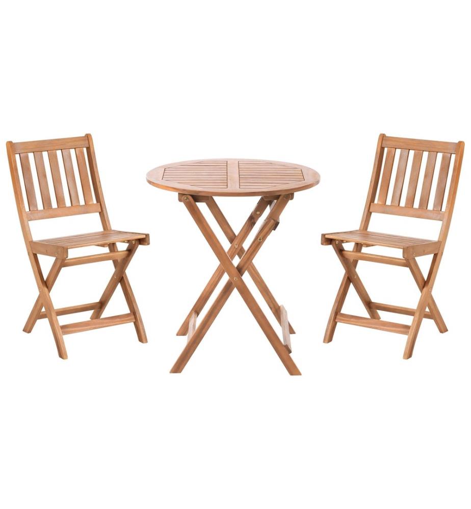 Ensemble bistrot Pliant FEBBIO Bois d'acacia certifié Marron