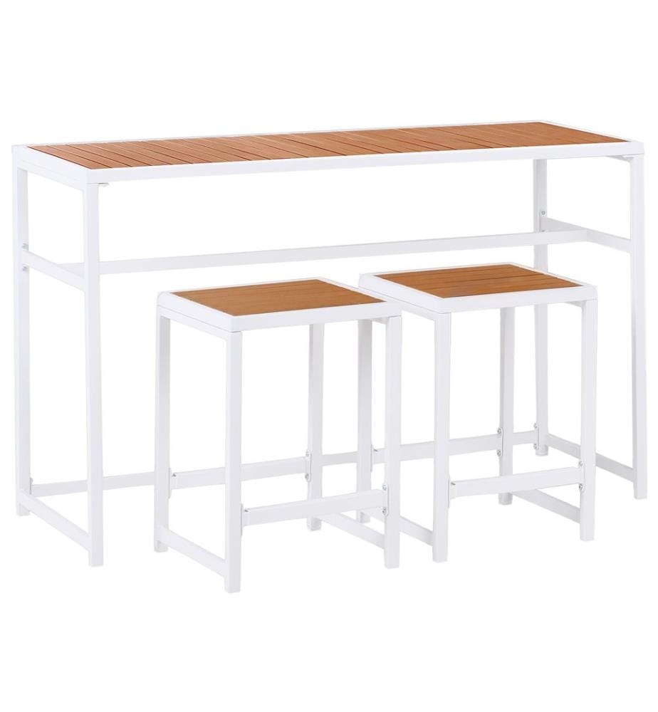 Ensemble de bar de jardin 2 places AVETRANA Métal Marron/blanc