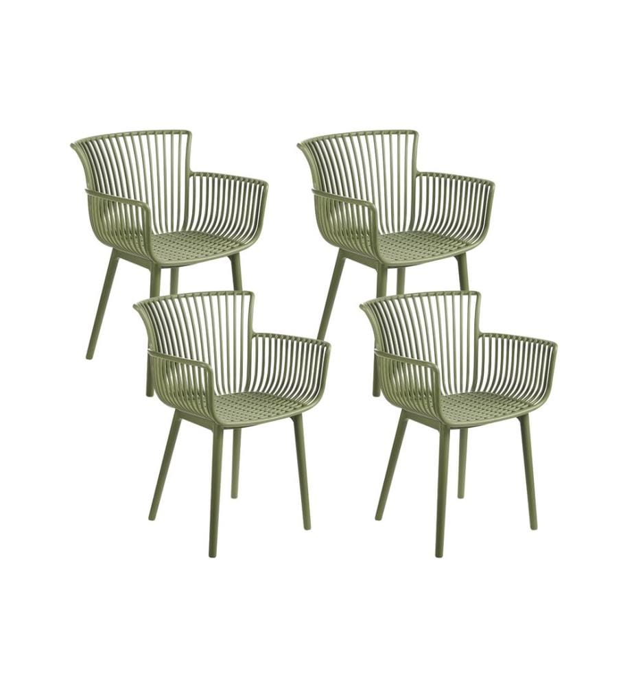 Lot de 4 chaises de jardin PESARO Vert