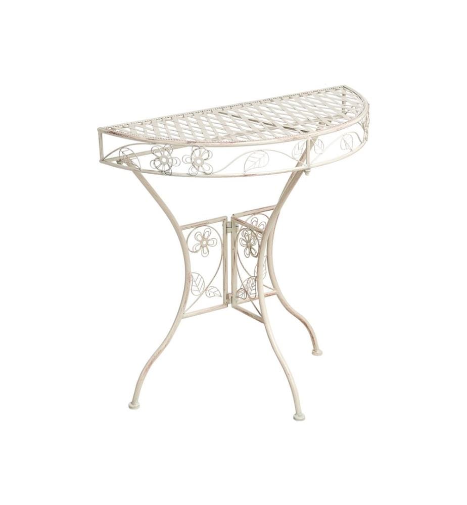 Table bistrot YAVIZA 80 cm 36 cm Métal Beige clair