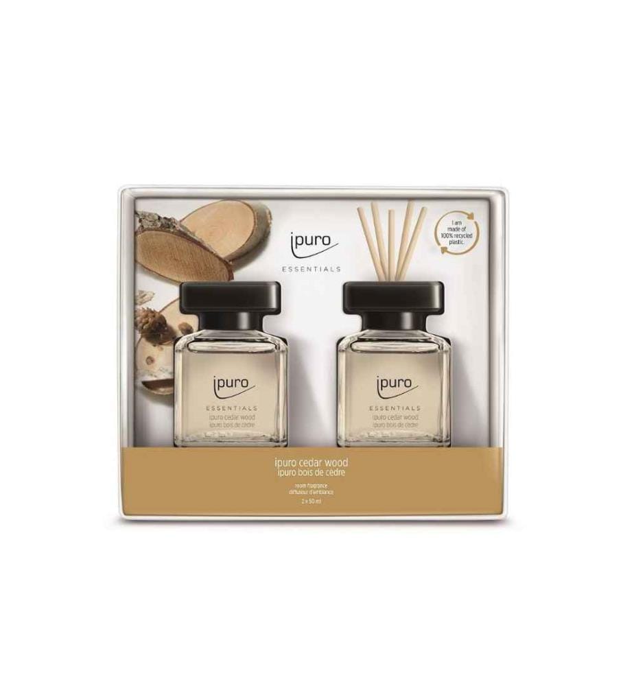 IPURO - Bâtonnets parfumés Coffret bois de cèdre 2 x 50 ml