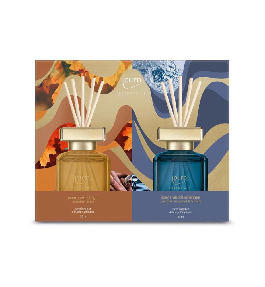 IPURO - Bâtonnets parfumés Coffret cadeau amber & riverside 2 x 50 ml
