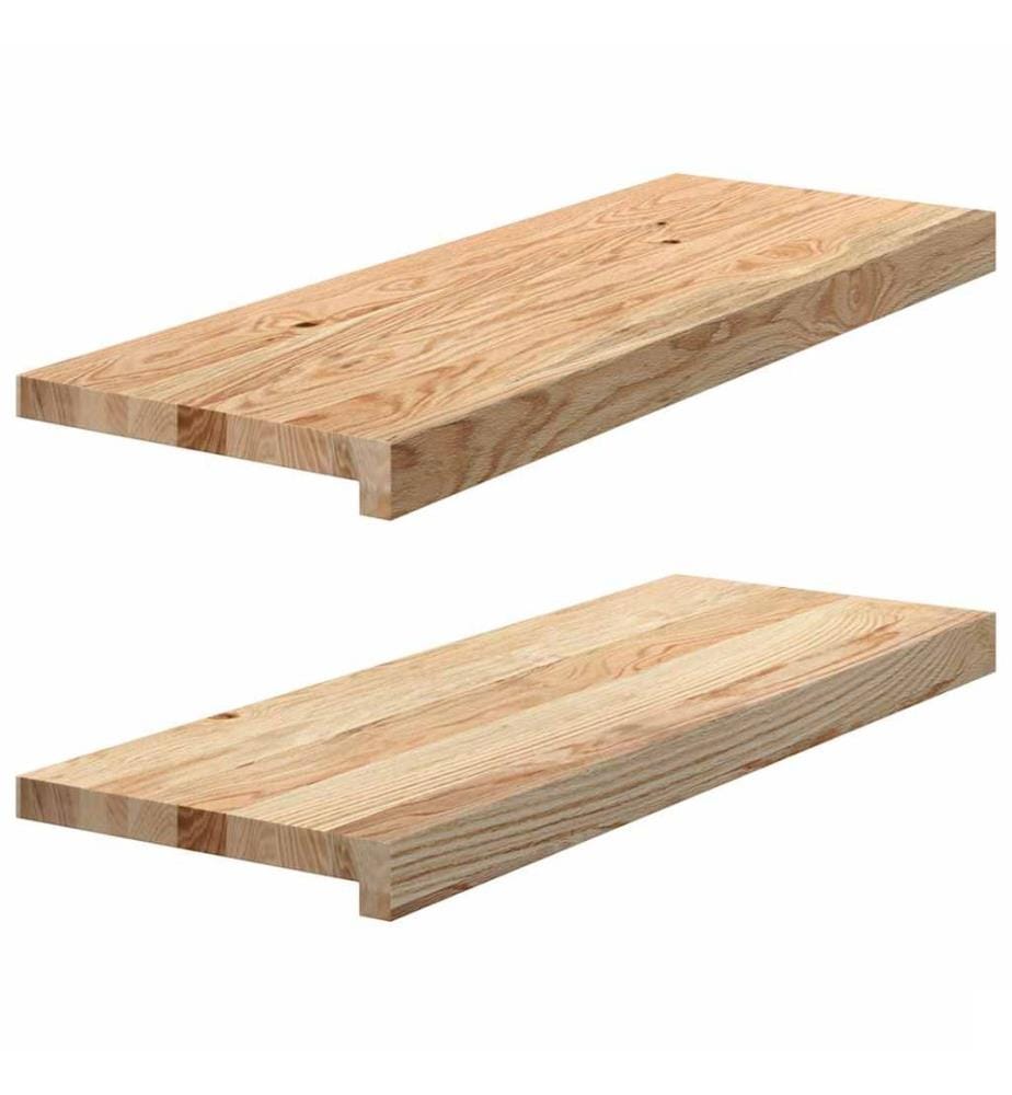 Appuis de fenêtre 2 pcs non traité 70x30x2 cm bois chêne massif