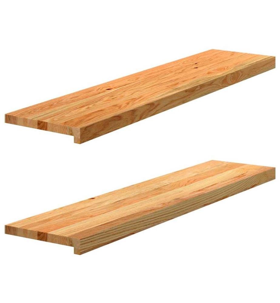 Appuis de fenêtre 2 pcs marron clair bois de chêne massif