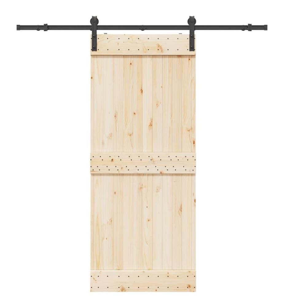 Kit de quincaillerie de porte coulissante 200 cm Acier Noir