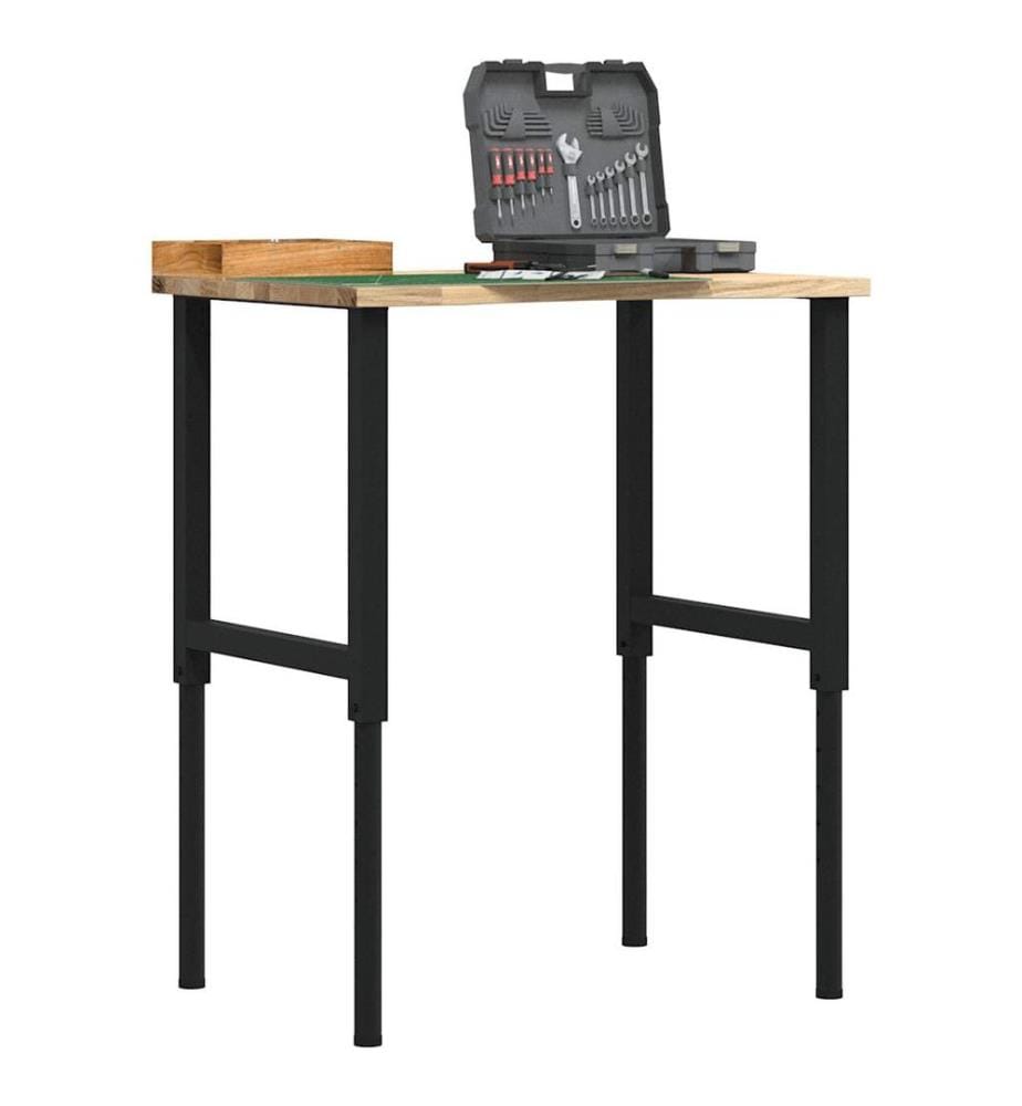 Établi 80x60x(71,5-98) cm bois de chêne massif