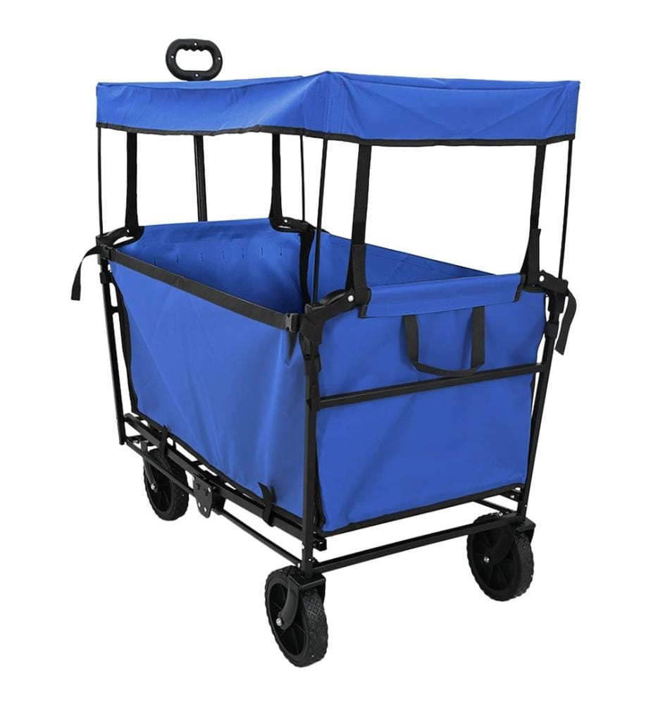 Chariot à Main Pliable Noir 105 x 56,5 x 116 cm Tissu Oxford