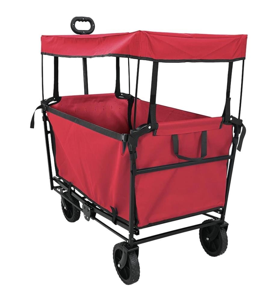 Chariot à Main Pliable Rouge 105 x 56,5 x 116 cm Tissu Oxford