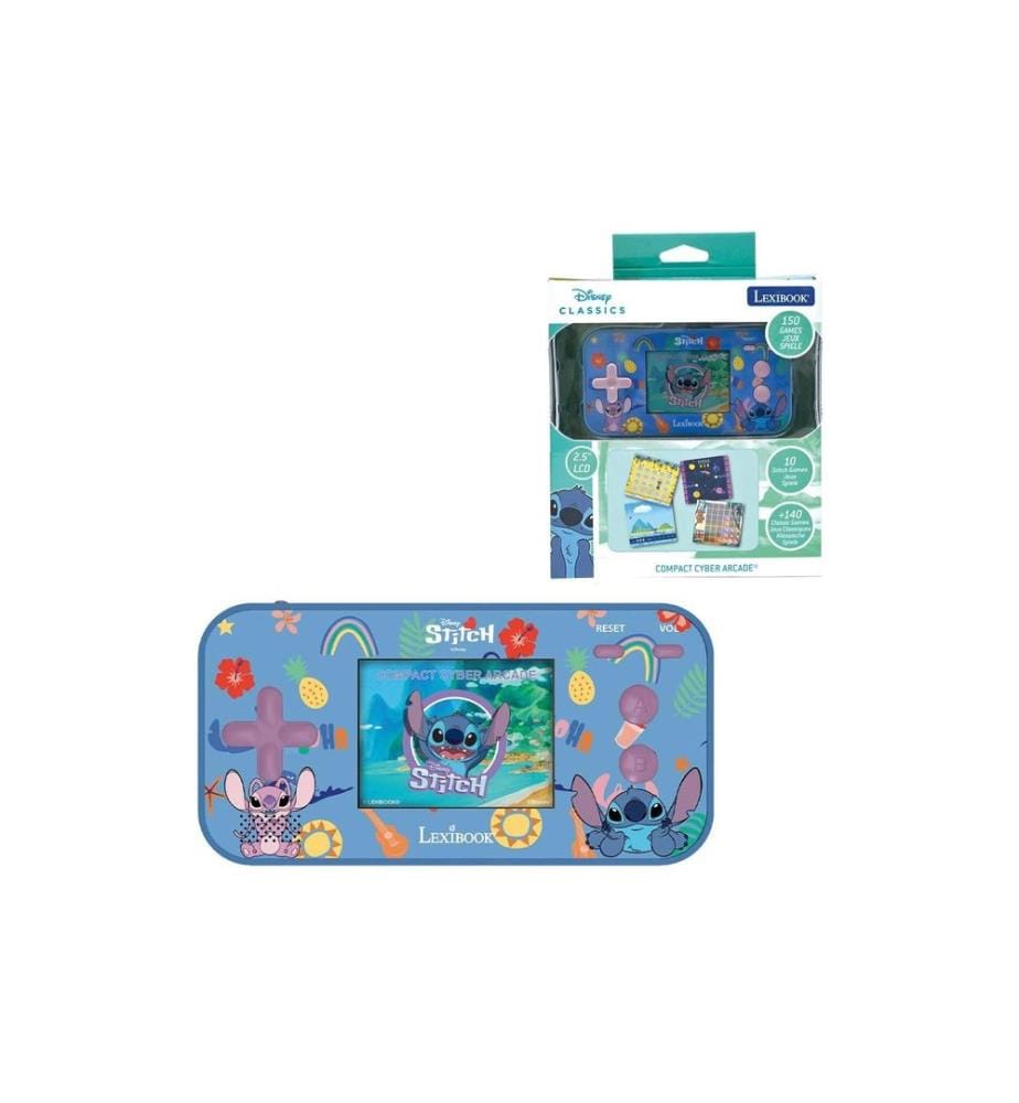 Lexibook - Disney Stitch Compact Cyber Arcade Bleu