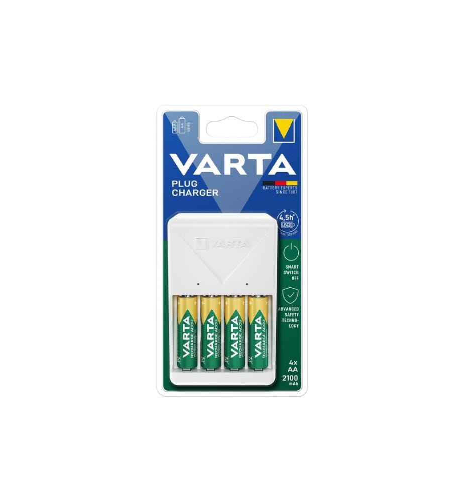 VARTA - Chargeur Plug Charger + 4x AA 2100 mAh