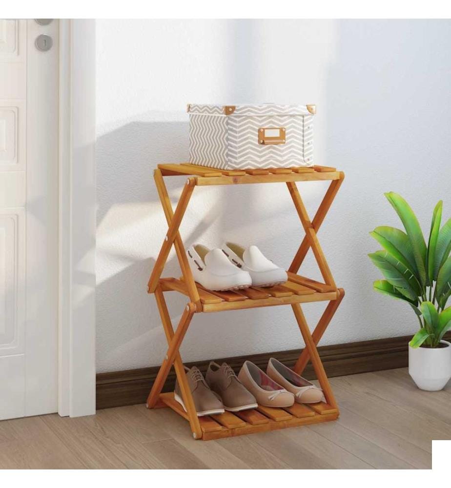 Étagère pliable à 3 niveaux Marron 43x31x63 cm Bois d'acacia