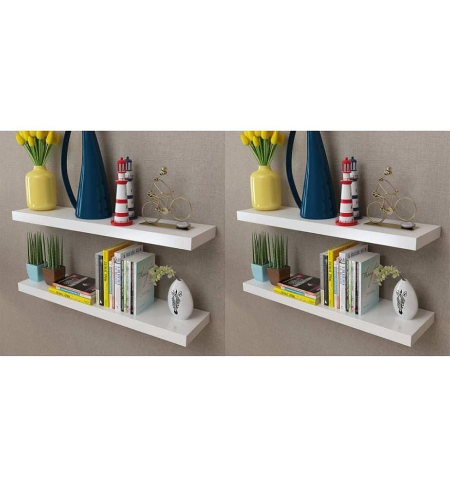 Étagères murales 4 pcs Blanc 80 cm